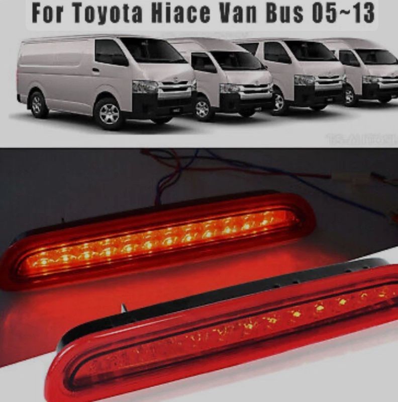 2010 Toyota Hiace — Toyota Hiace 2005–2013 with this premium LED High Mount Stop Lamp / Centre Brake Light. Designed as a direct replacement or stylish upgrade it combines modern looks with improved road safety.